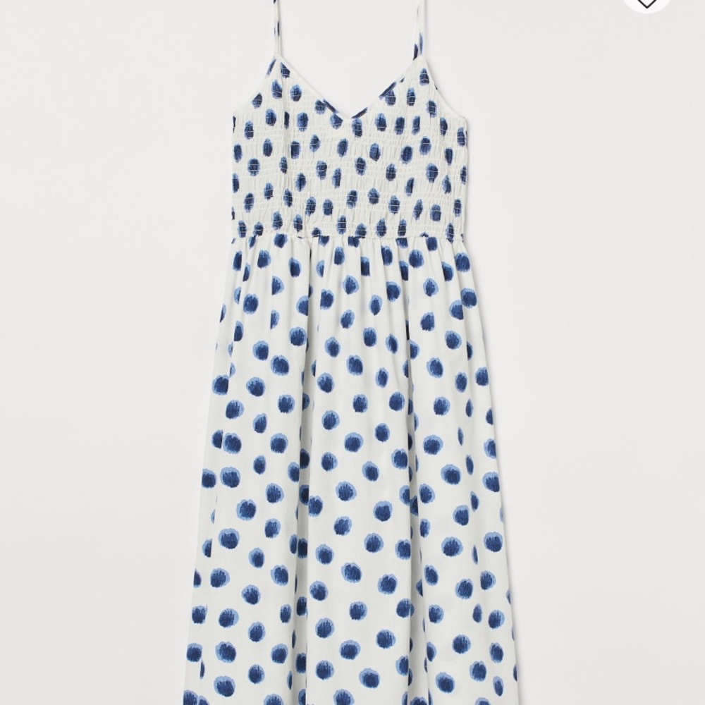 H&M polka dot smocked dress